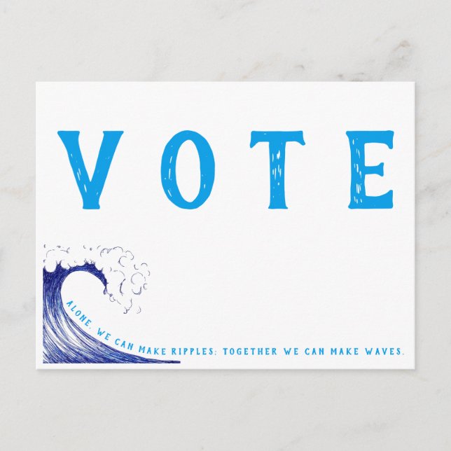 Cartão Postal Sozinhos, fazemos ondulações. Juntos fazemos ondas (Frente)