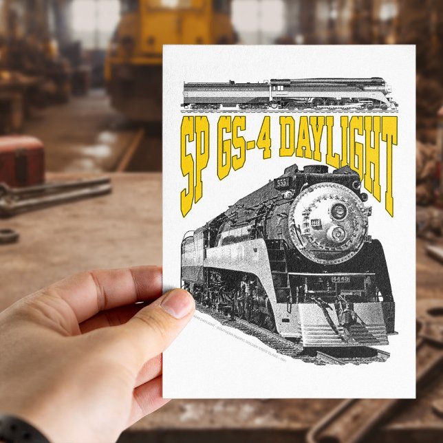 Cartão Postal SP GS-4 Daylight 4449 Steam Train Locomotive (SP GS-4 Daylight 4449 Steam Train Locomotive. Postcard)