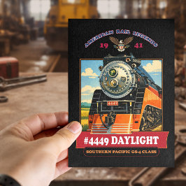 Cartão Postal SP GS-4 Daylight Steam Locomotive Vintage Poster