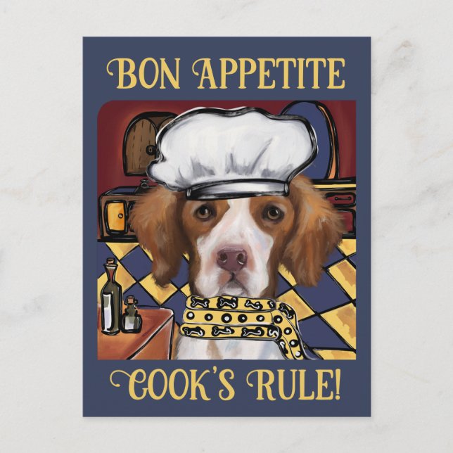 Cartão Postal Spaniel Bretão (Frente)