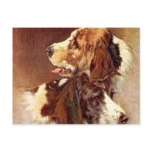Spaniel Dogs Vintage Art Design