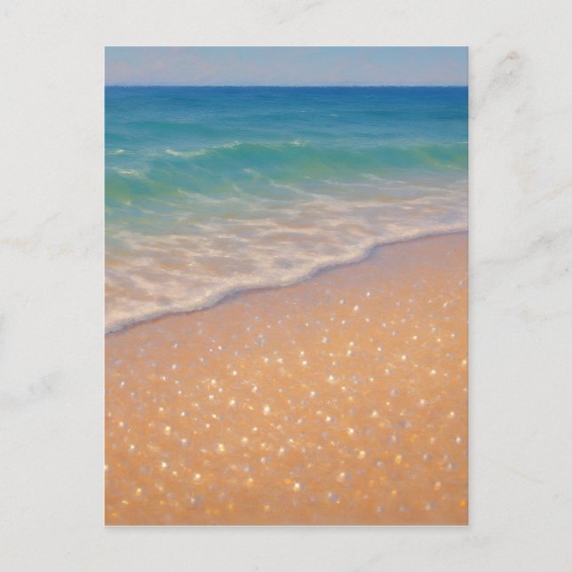 Cartão Postal Sparkling Beach - Pastel Painting Seascape (Frente)