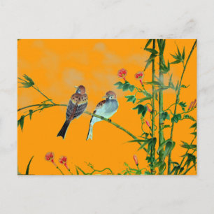 Cartão Postal Sparrows do Springtime