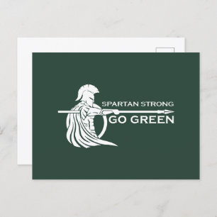 Cartão Postal Spartan Strong Go Green Spartan Warriors