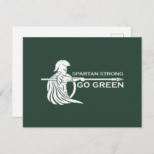 Cartão Postal Spartan Strong Go Green Spartan Warriors