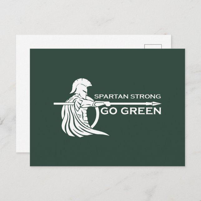 Cartão Postal Spartan Strong Go Green Spartan Warriors (Frente/Verso)