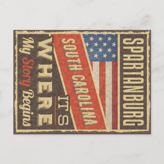 Cartão Postal Spartanburg Carolina do Sul (Frente)