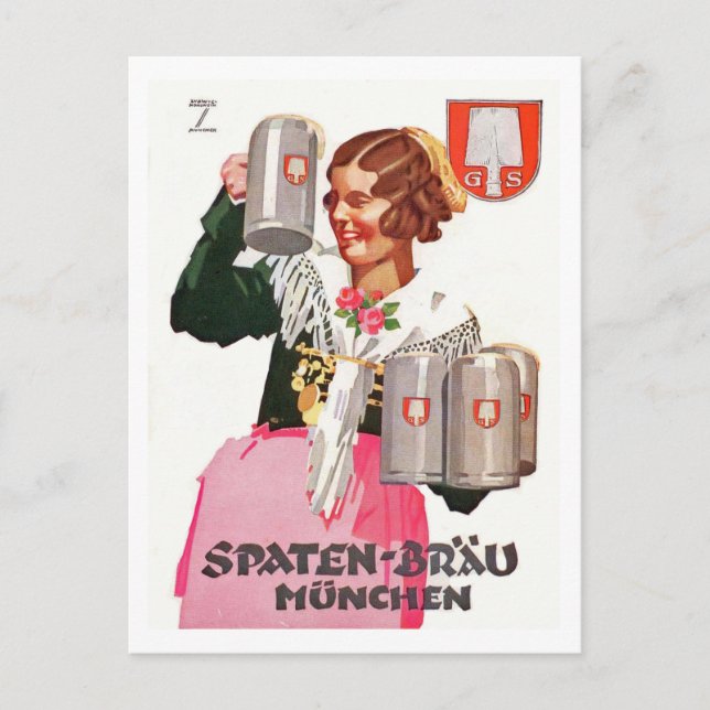 Cartão Postal Spaten Brä u - Hohlwein (Frente)