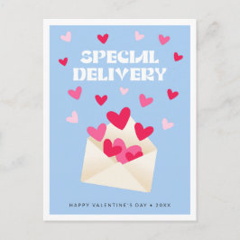 Cartão Postal Special delivery Hearts Envelope Valentine's Day