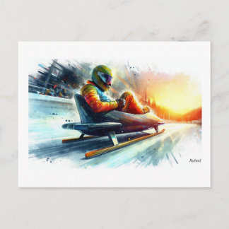 Cartão Postal Speeding Bobsleigh Racer, 