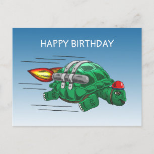 Cartão Postal Speedy Rocket Turtle