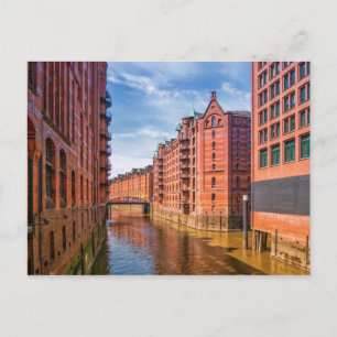 Cartão Postal Speicherstadt Warehouses, Hamburgo, Alemanha