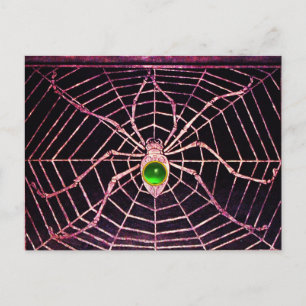 Cartão Postal SPIDER E WEB Green Emerald Black