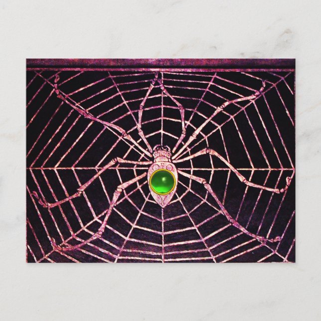 Cartão Postal SPIDER E WEB Green Emerald Black (Frente)