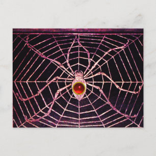 Cartão Postal SPIDER E WEB Red Ruby Black