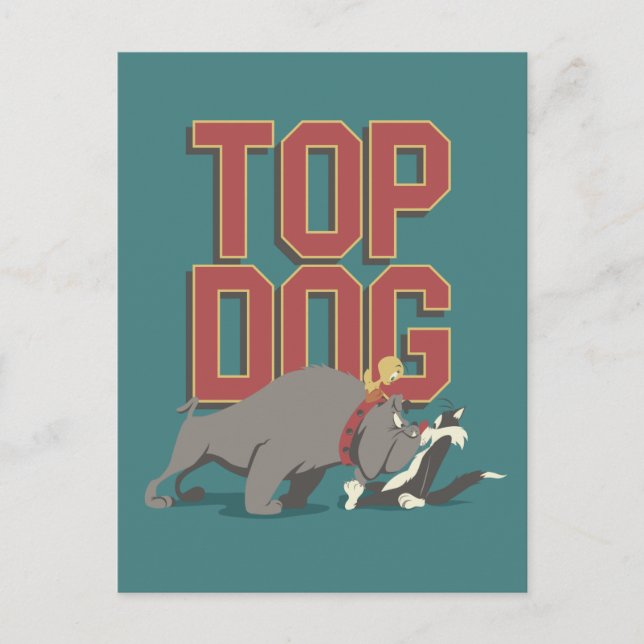 Cartão Postal Spike "Top Dog" protegendo TWEETY™ do SYLVESTER™ (Frente)
