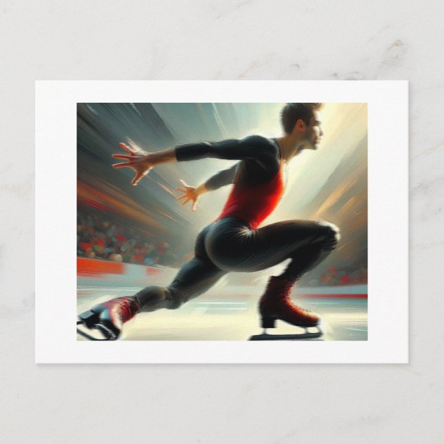 Cartão Postal Spin do Prato de Gelo Masculino, Arlene Babad (Frente)