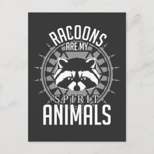 Cartão Postal Spirit Animal Racoon Gift - Zoo Zookeeper