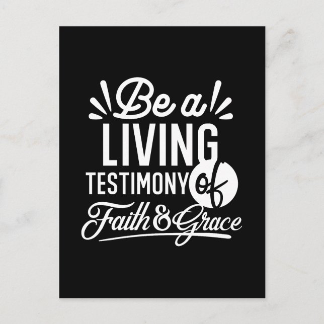 Cartão Postal Spiritual Living Testimony Faith and Grace Quote (Frente)