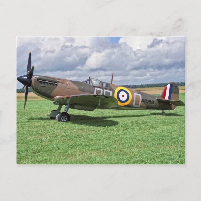 Cartão Postal Spitfire AR213 (Frente)