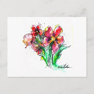 Cartão Postal Splash de Flor Selvagem