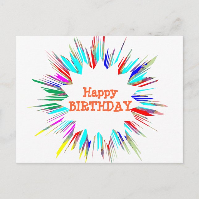 Cartão Postal Splash Sparkle n Alterar fonte / seu próprio texto (Frente)