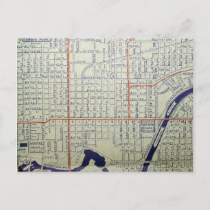Cartão Postal Spokane, mapa do Wintage