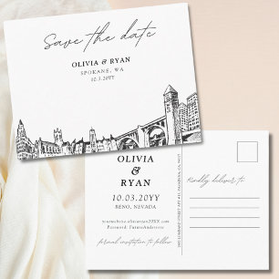 Cartão Postal Spokane Salve a data Cartão-postal Casamento elega