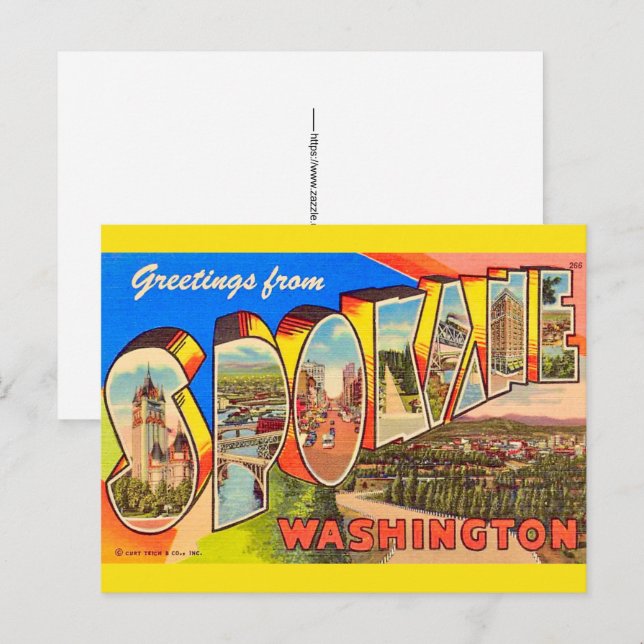 Cartão Postal Spokane Washington  (Frente/Verso)