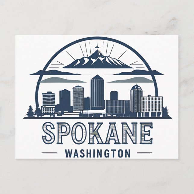 Cartão Postal Spokane Washington DC Skyline (Frente)