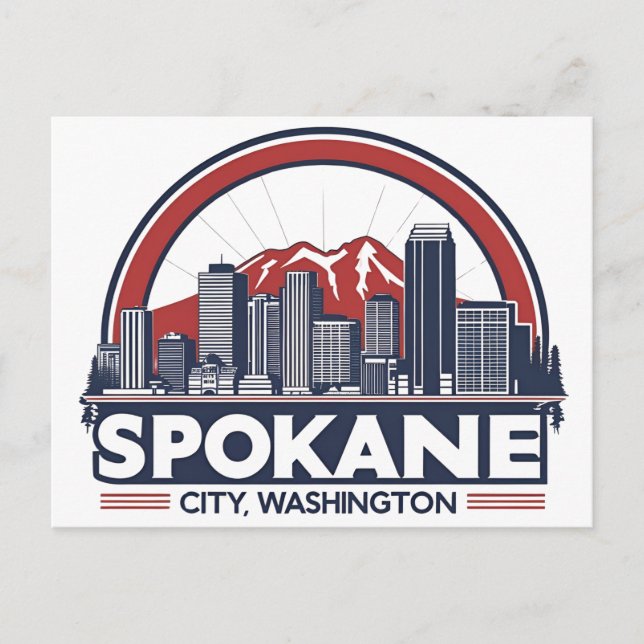 Cartão Postal Spokane Washington DC Skyline (Frente)