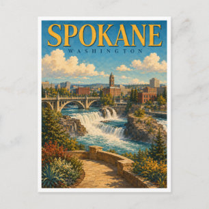 Cartão Postal Spokane Washington Spokane Falls GeoSaga