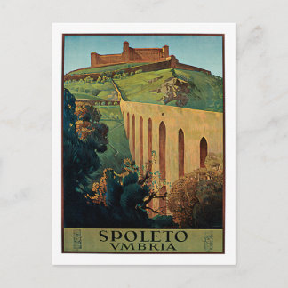 Cartão Postal Spoleto Úmbria Itália Viagens vintage Poster Art