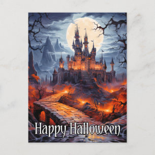 Cartão Postal Spooky Assaltado Em Lua Completa