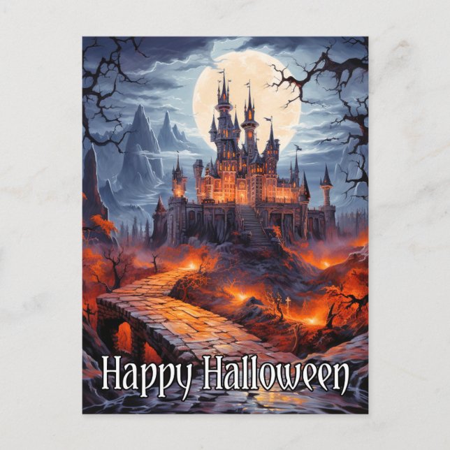 Cartão Postal Spooky Assaltado Em Lua Completa (Frente)