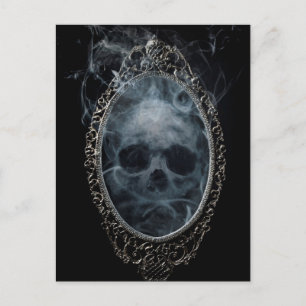 Cartão Postal Spooky Ghost Mirror Halloween