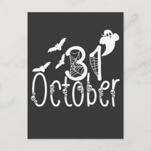 Cartão Postal Spooky Halloween 31 de outubro