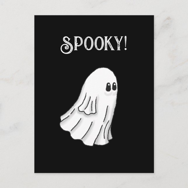 Cartão Postal Spooky Halloween Ghost (Frente)