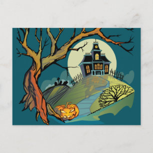 Cartão Postal Spooky Haunted House