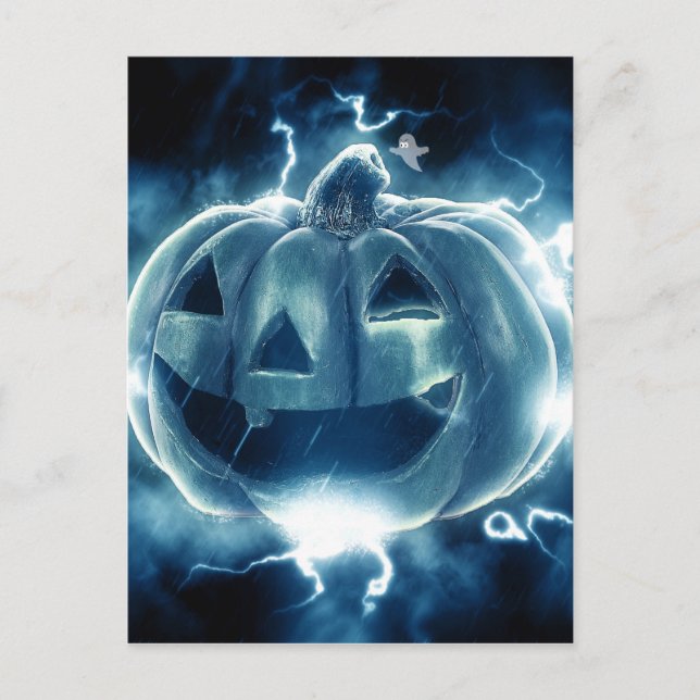 Cartão Postal Spooky Jack-o-Lantern (Frente)