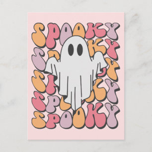 Cartão Postal Spooky Retro Ghost