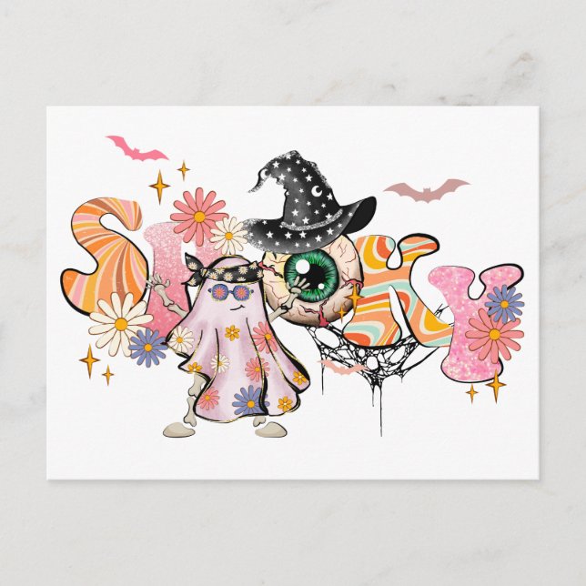 Cartão Postal Spooky Retro Halloween (Frente)
