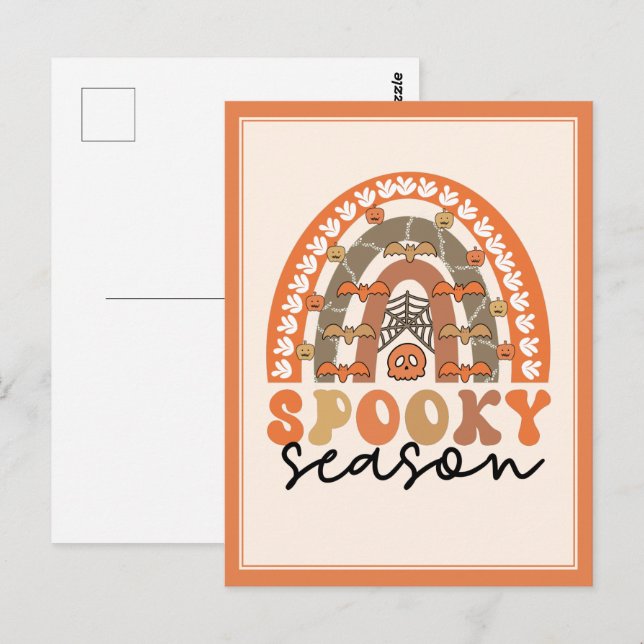 Cartão Postal Spooky Season Halloween Rainbow Fall (Frente/Verso)