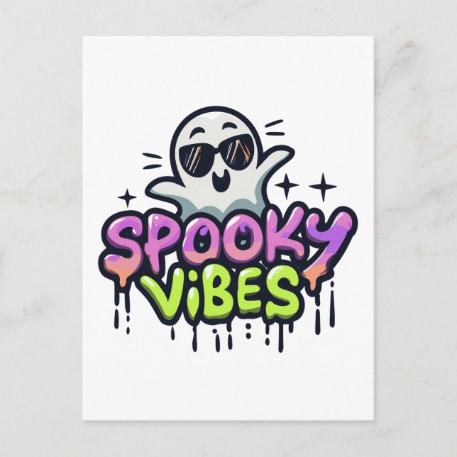 Cartão Postal Spooky Vibes Halloween (Frente)