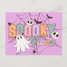 Cartão Postal Spooky Vibes Retro Pastel