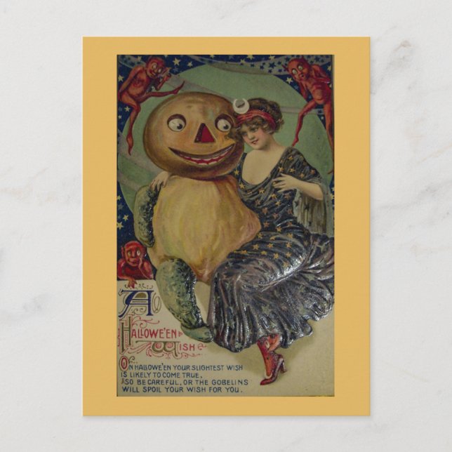 Cartão Postal Spooky Vintage Halloween (Frente)