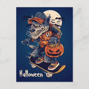 Cartão Postal Spooky Wolf