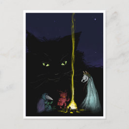 Cartão Postal Spooky Yule Critter Quartet