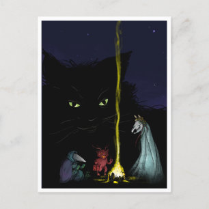 Cartão Postal Spooky Yule Critter Quartet