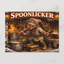 Spoon Licker Icelandic Yule Lad postcard 